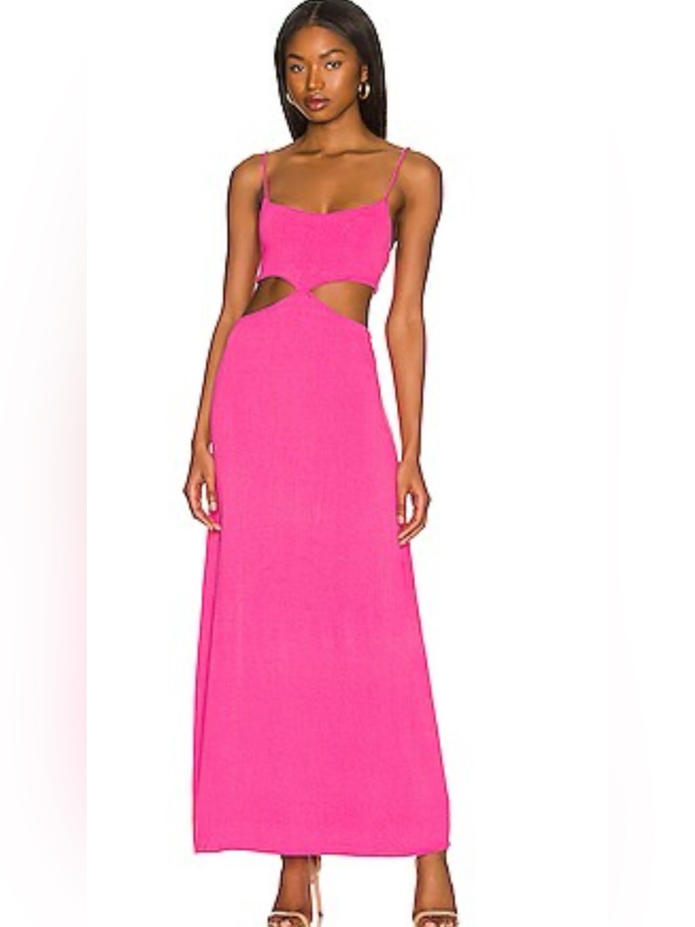 Free People Beach Piper Maxi Dress Size XL Fuchsia Cutout Stretch